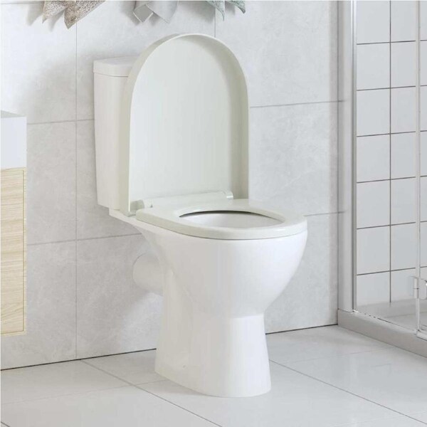 Soft-close Toilet Seat with Quick-release Design White Square vidaXL