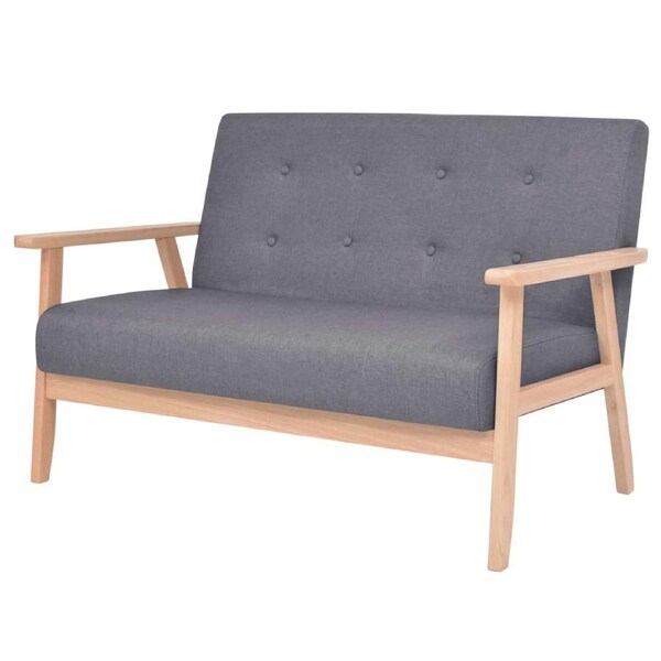 2-Seater Sofa Fabric Dark Grey vidaXL