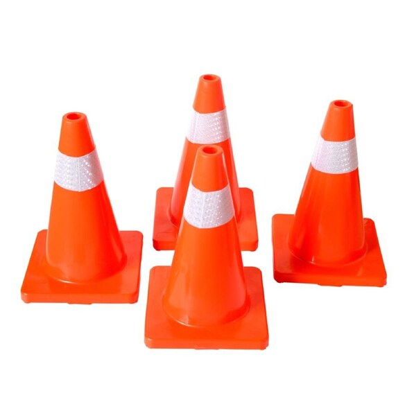 4pcs 45cm Road Traffic Cones Reflective Overlap Parking Emergency Safety Cone