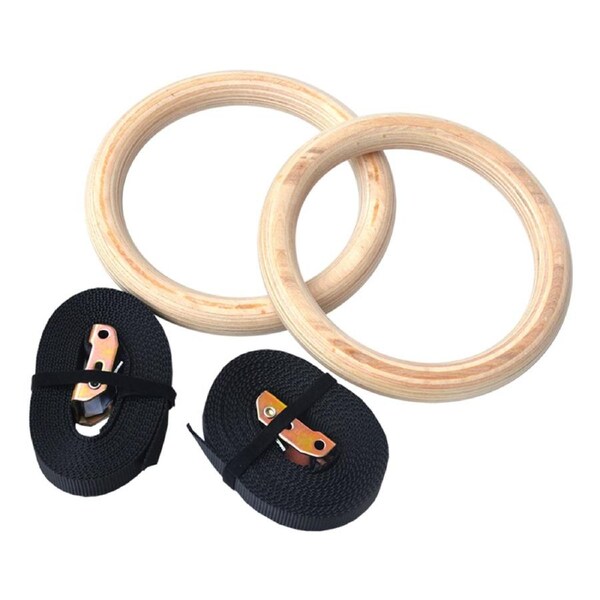 235mm Wooden Gymnastic Rings – Olympic Gym Strength Training & Fitness