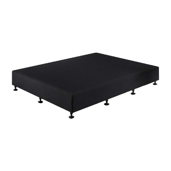 Palermo Queen Ensemble Bed Base Midnight Black Linen Fabric