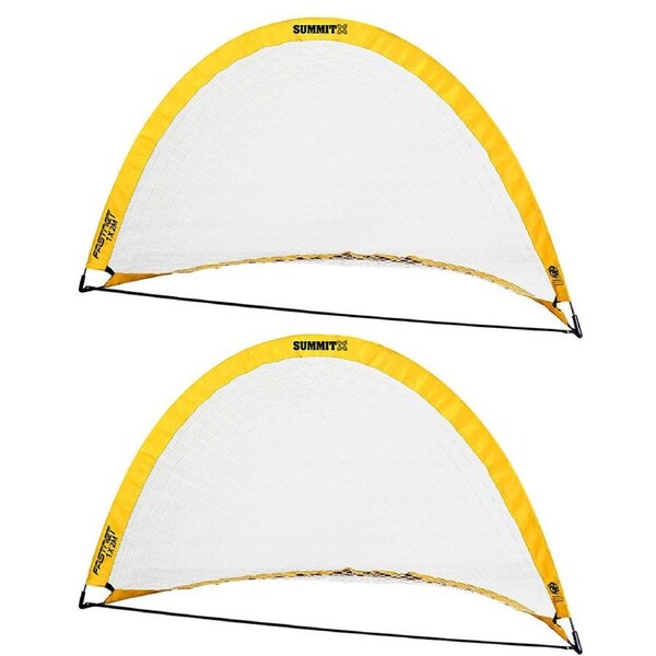 2x Summit FFA 2M Teardrop Advance Goal f/ Soccer/Training/Portable w/ Carry Bag