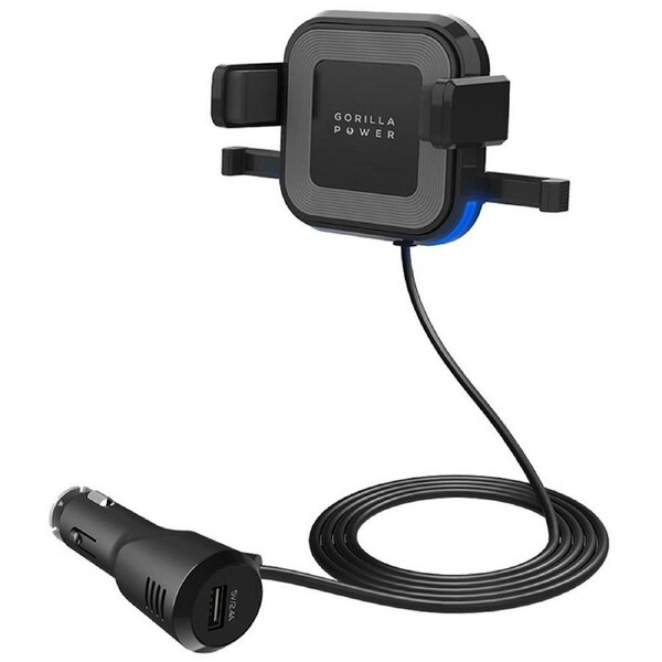 Mbeat Gorilla Power 10W Wireless Car Charger USB Air Vent for iPhone/Samsung BLK