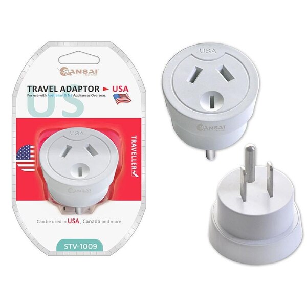 Sansai Australia/NZ Travel Adaptor STV-1009 240V f/ US/USA/Canada/United States