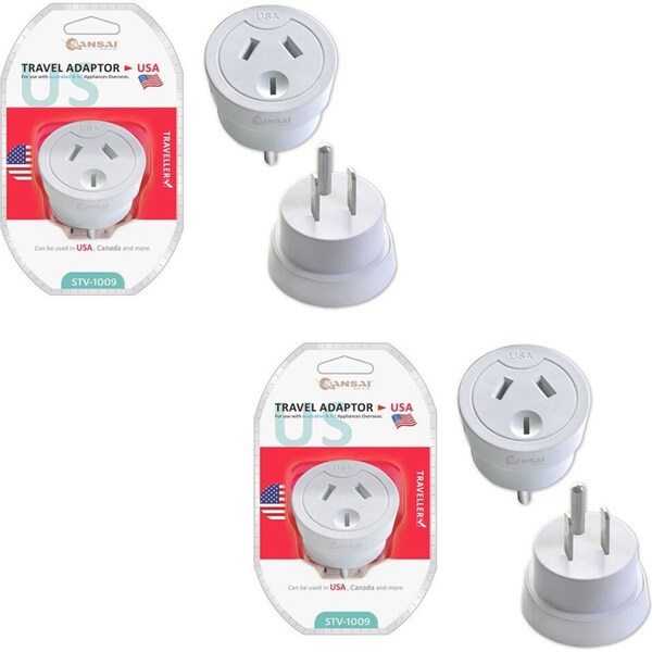 2PK Sansai Australia/NZ Travel Adaptor STV-1009 240V f/ US/USA/Canada/Overseas
