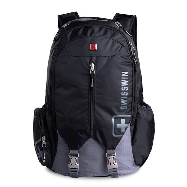 Swisswin Swiss waterproof 15.6" laptop  Backpack School backpack  Travel Backpack SW9176 Black 15inch Laptop
