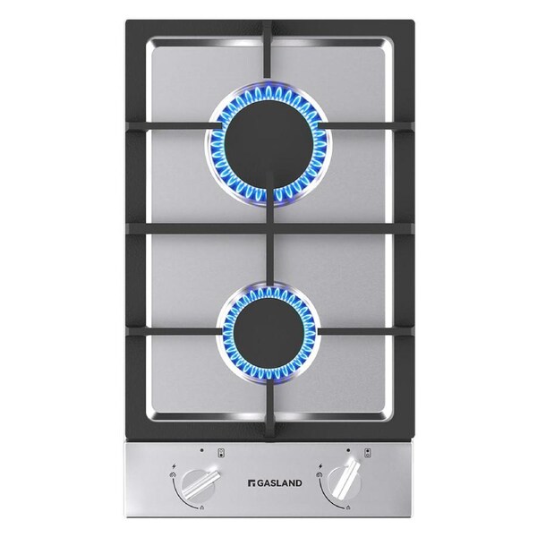 GASLAND chef Gas Cooktop 2 Burners Gas Hob 30cm Stainless Steel Cook Top