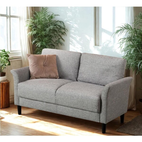Zinus Jackie 2-Seater Sofa – Chill in Style with Light Grey Fabric & Comfy Vibes