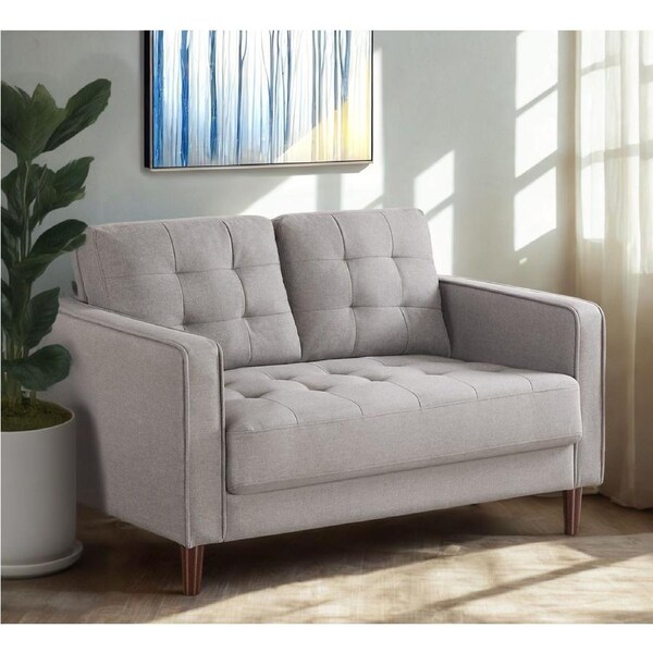 Zinus Lux Style Fabric 2 Seater Sofa Couch - Stone Grey