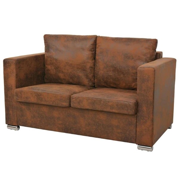 2-Seater Sofa 137x73x82 cm Artificial Suede Leather vidaXL