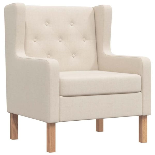 Armchair Cream White Fabric vidaXL
