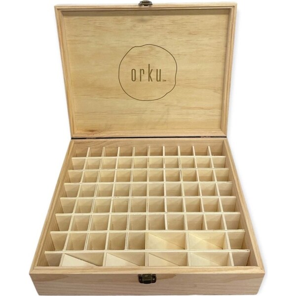 74 Slots Essential Oils Storage Box - Wooden 1-Tier Bottle Holder