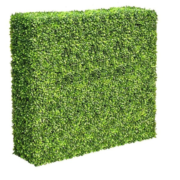 UV Resistant Portable Light Boxwood Artificial Hedge - 1m High x 1m Wide x 30cm Deep
