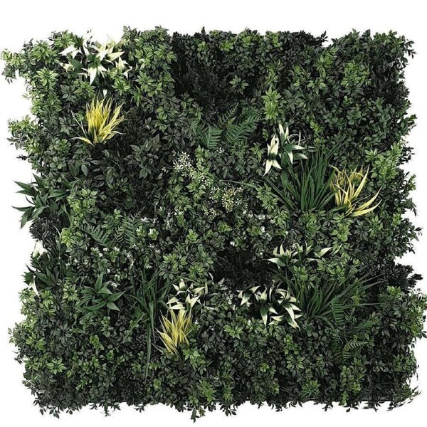 Premium Green Forest Artificial Vertical Garden / Fake Green Wall 1m x 1m UV Resistant Fire Retardant