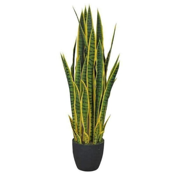 Artificial (faux) Mother in Law Tongue / Yellow Tongue Snake Plant UV Resistant 100CM
