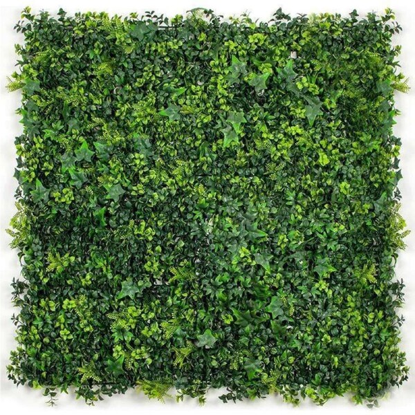 Luxury Mixed Ivy Artificial Hedge Fence Panels / Fake Vertical Garden 1m x 1m UV Resistant