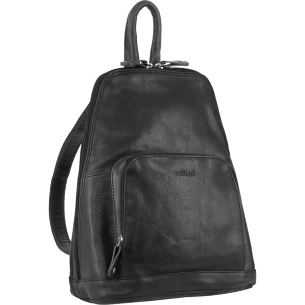 Milleni Genuine Italian Leather Soft Nappa Leather Backpack Travel Bag - Black