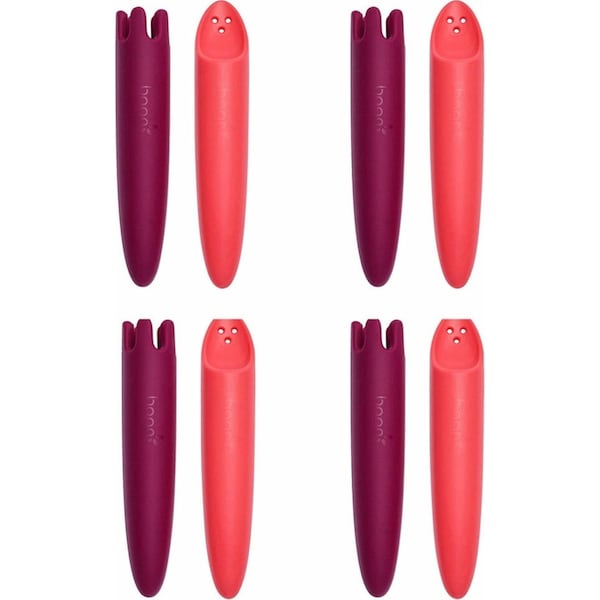 8pc Boon JAB Silicone Food Utensils Feeding Baby 1y+ Feeder Infant Coral/Purple