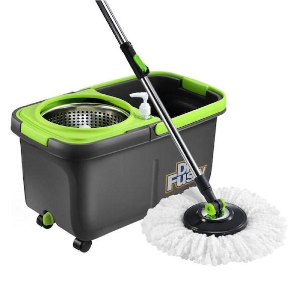 Stainless Steel Microfiber 360 Spin Mop 10L