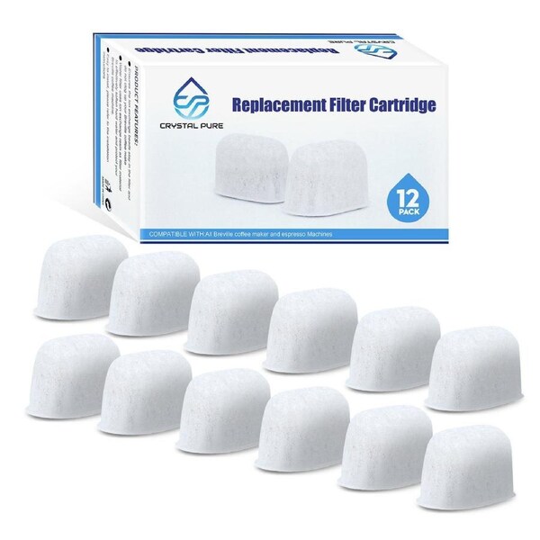 12 Packs Replacement Water Filters for Breville BES250 BES980 BES920 BES870 BEP920 BES990 BES810 BES860 BES840 BWF100 BEC250 BES250 Coffee Machine