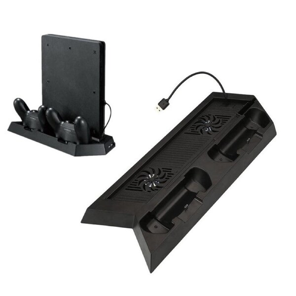 PlayStation 4 PS4 Stand Dock Controller Charger with Cooling Fan USB Hub