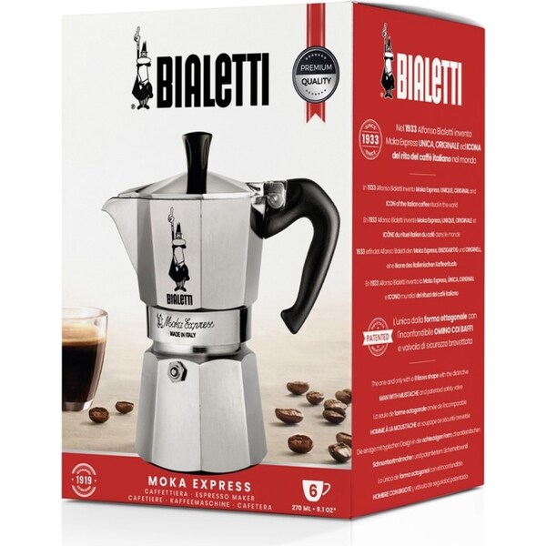 Bialetti Moka 6 Cup Espresso Maker Percolator