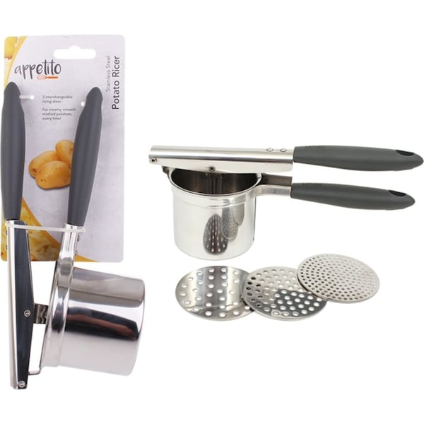 Appetito Stainless Steel Potato Ricer W/3 Discs