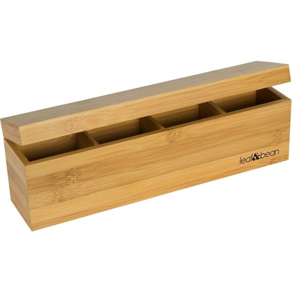 Leaf & Bean Bamboo Tea Box With 4 Compartments