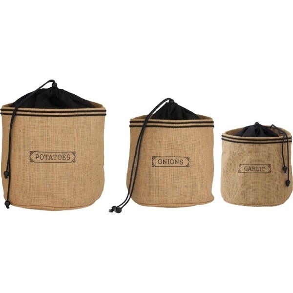 Pantry Hessian Preserving Bag Set - Potato Garlic & Onion