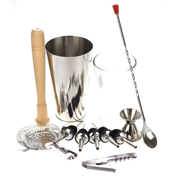 PurpleSpoilz 10 Piece Boston Shaker Set With A Free Waiters Friend Ss