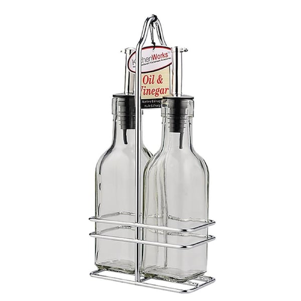 Kitchenworks Oil And Vinegar Bottle Set with Stand