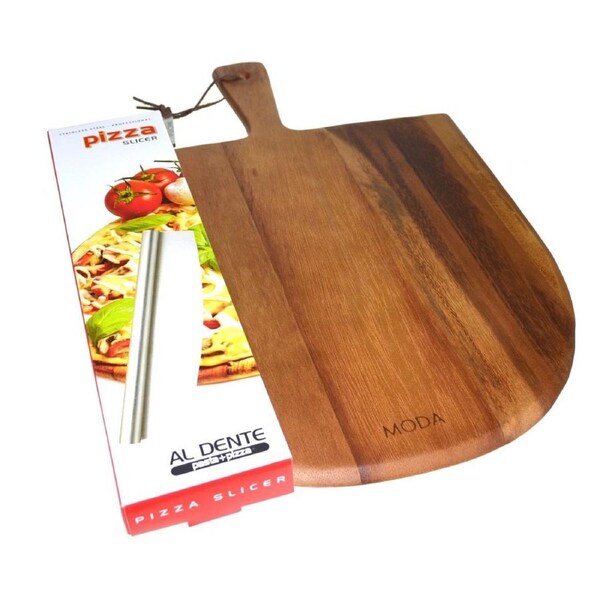 Moda Wooden Acacia Pizza Paddle With Cutter