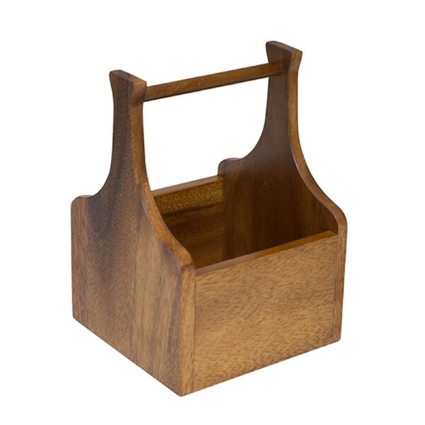 Moda Artisan Acacia Wood Cutlery Caddy 14 x14cm