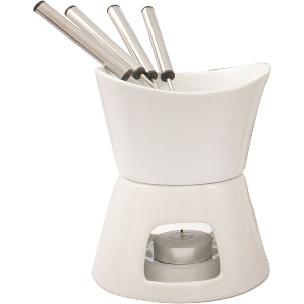 Swissmar Glow 7 Piece Ceramic Fondue Set - White