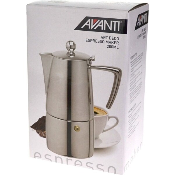 Avanti 4 Cup Art Deco Espresso Coffee Maker Percolator