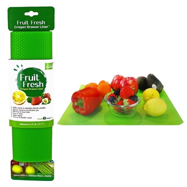 Grand Fusion Fruit Fresh BPA Free Crisper Drawer Liner - Set of 2