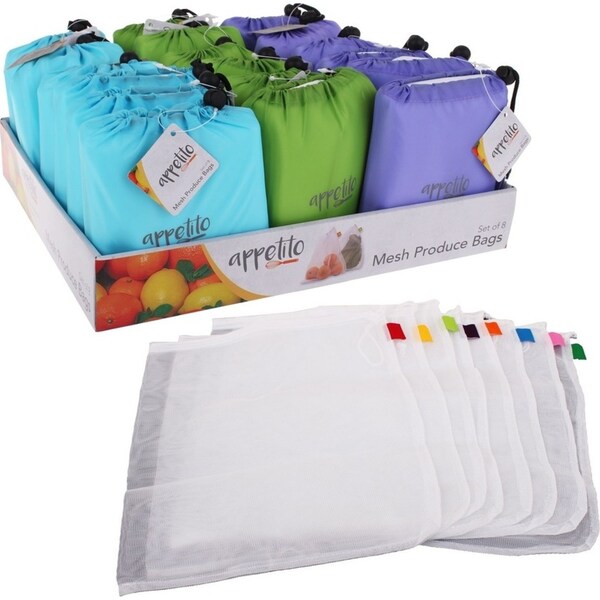 Appetito Reusable Produce Bags - Set of 8