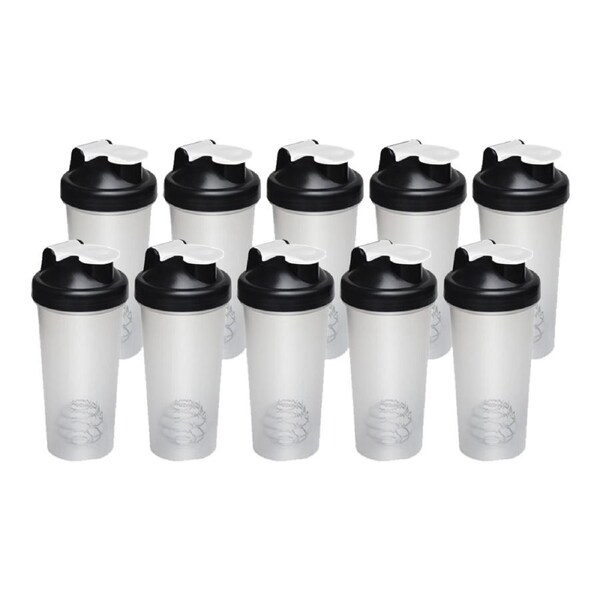 10x 700ml Protein Shaker Bottles – Gym Supplement Blender Mixer Shake Cups