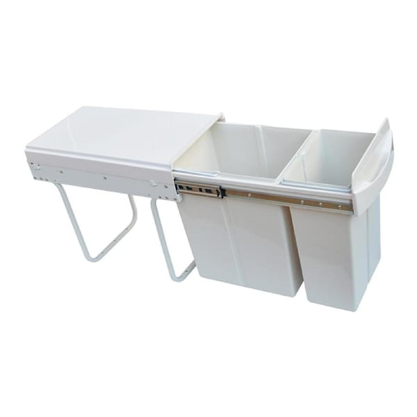 Pull Out Bin Kitchen Double Dual Slide Garbage Rubbish Waste 10L+20L