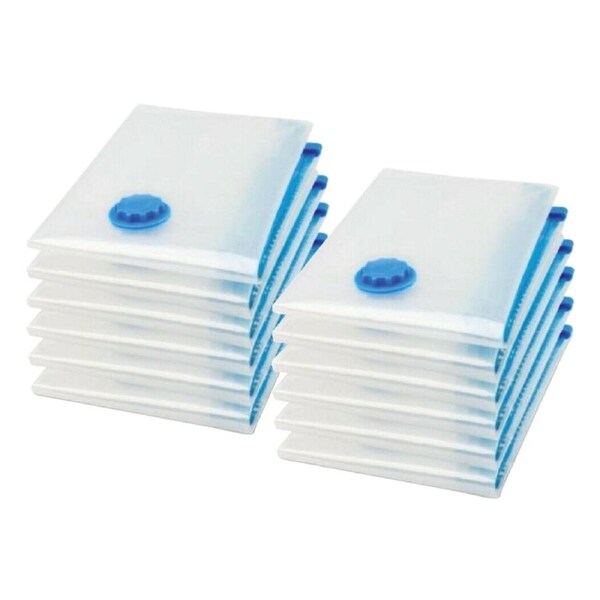 Vacuum Bags Clothes Sealed Clothing Bag Travel Compact Storage Space Saver x12