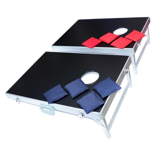 Bean Bag Toss Cornhole Game Set Aluminium Frame Portable Design