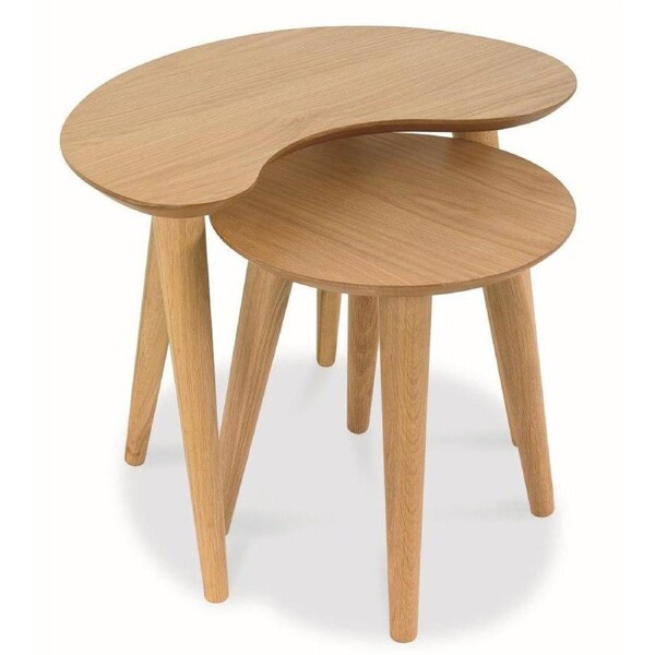 Johansen Nest of Wooden Side Tables - Natural