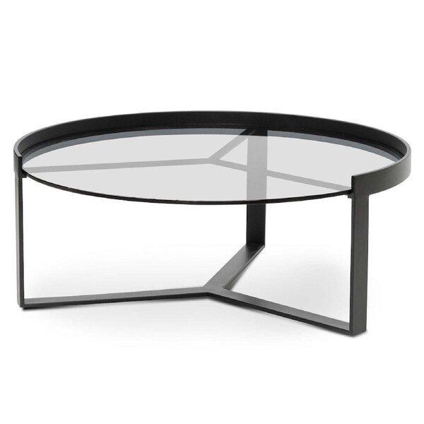 Marcel 90cm Glass Round Coffee Table - Large