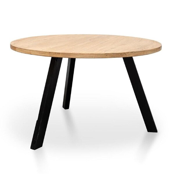 Nena Reclaimed 1.25m Round Dining Table - Black Legs