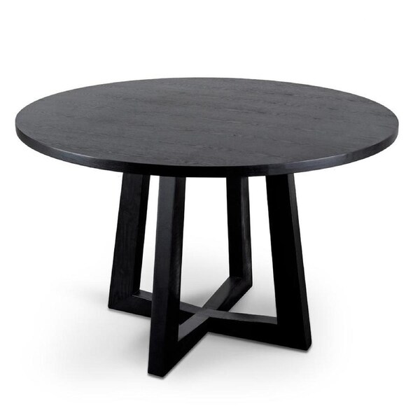Zodiac 1.2m Round Wooden Dining Table - Black