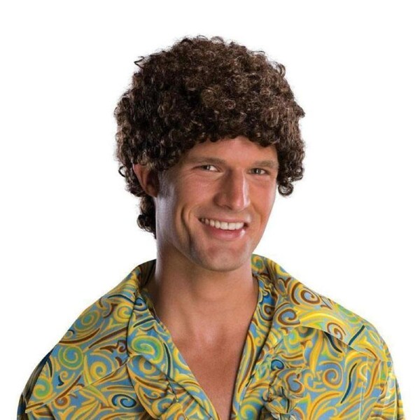 Brunette Tight-Curl Afro Wig for Adults