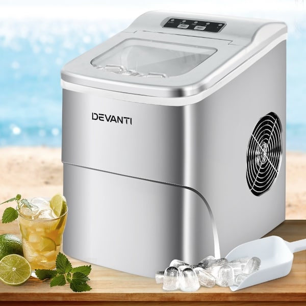 Devanti 2L Ice Maker Portable Ice Cube Machine - Silver