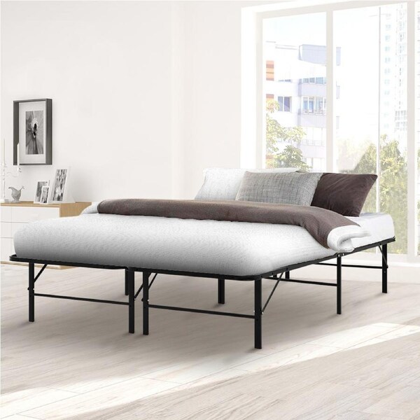 203cm Artiss Folding Bed Frame Metal Base - Queen