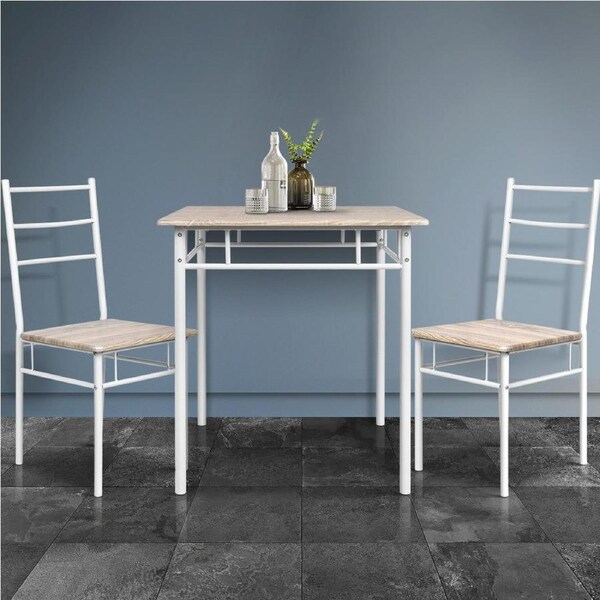1 Artiss Dining Table and 2 Chairs Set Oak