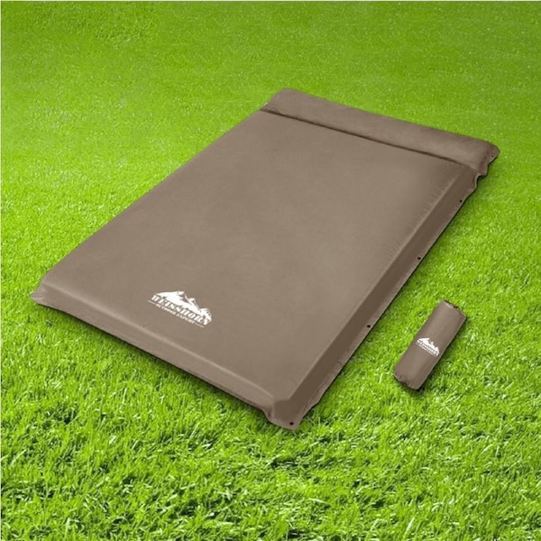 Weisshorn Self Inflating Mattress 10CM Camping Sleeping Mat Air Double Coffee